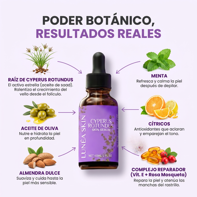 Lunéa Aceite de Cyperus Rotundus® - Vello más fino y menos visible