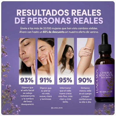 Serum Lunéa® | Frena y Debilita Tu Vello Facial Naturalmente