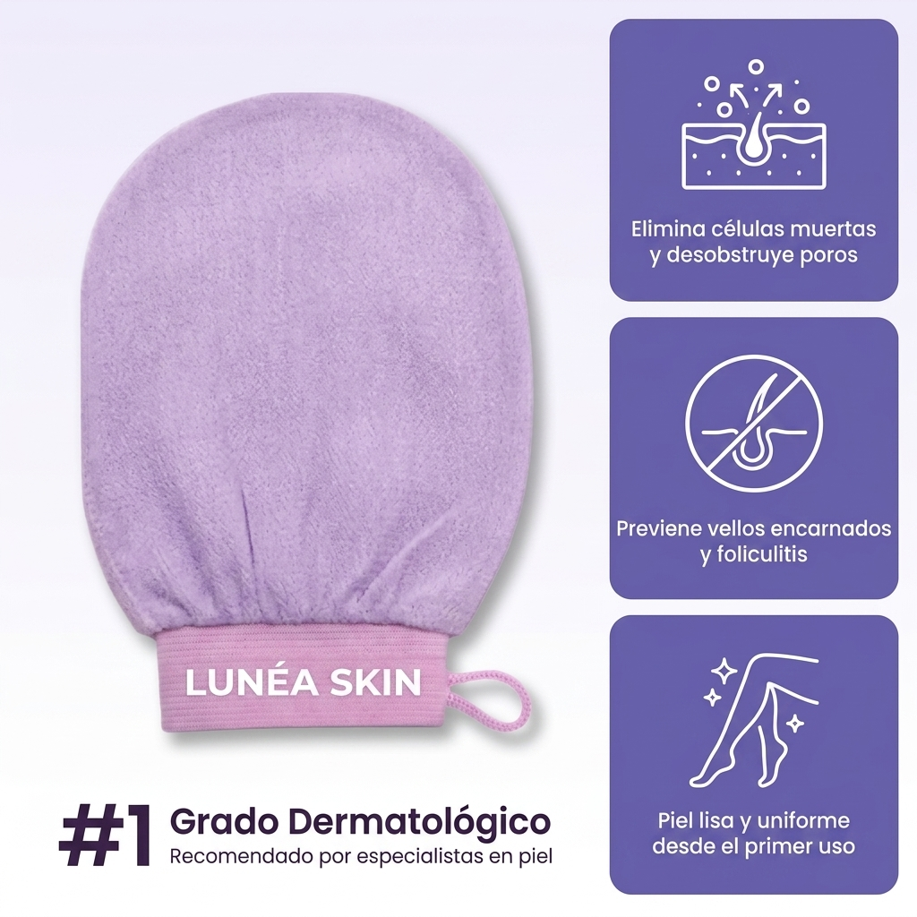 Guante Exfoliante Corporal Lunéa® | Adiós vellos encarnados, piel de fresa y manchas oscuras