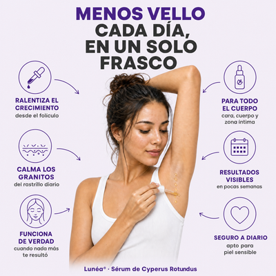 Lunéa Aceite de Cyperus Rotundus® - Vello más fino y menos visible