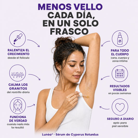 Lunéa Aceite de Cyperus Rotundus® - Vello más fino y menos visible